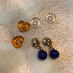 Agatha 3 charm 2-pc acrylic sets to add to earring hoops, a bracelet, necklace